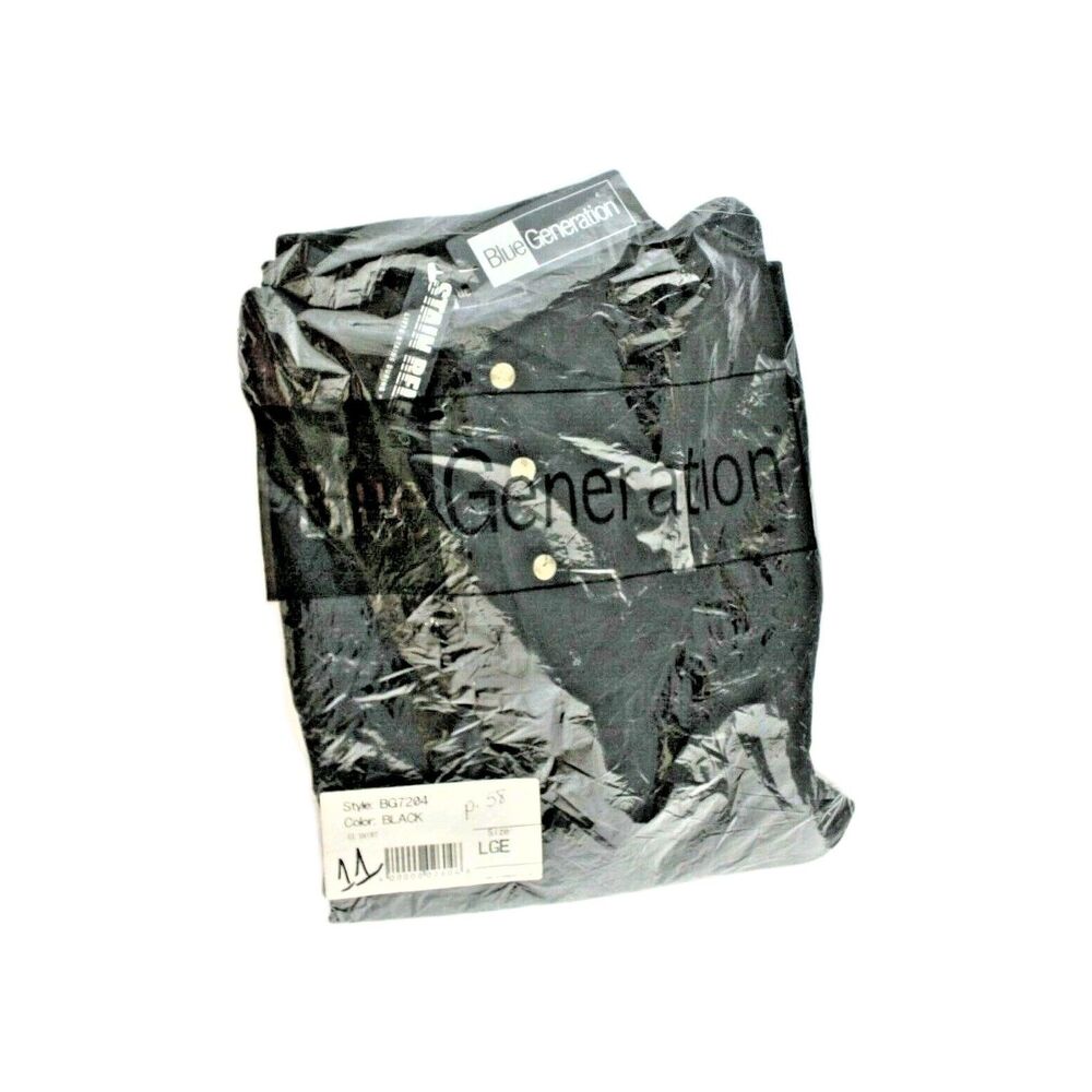 Blue Generation Men's Black Short Sleeve Polo With 3 Button Size Large NWT